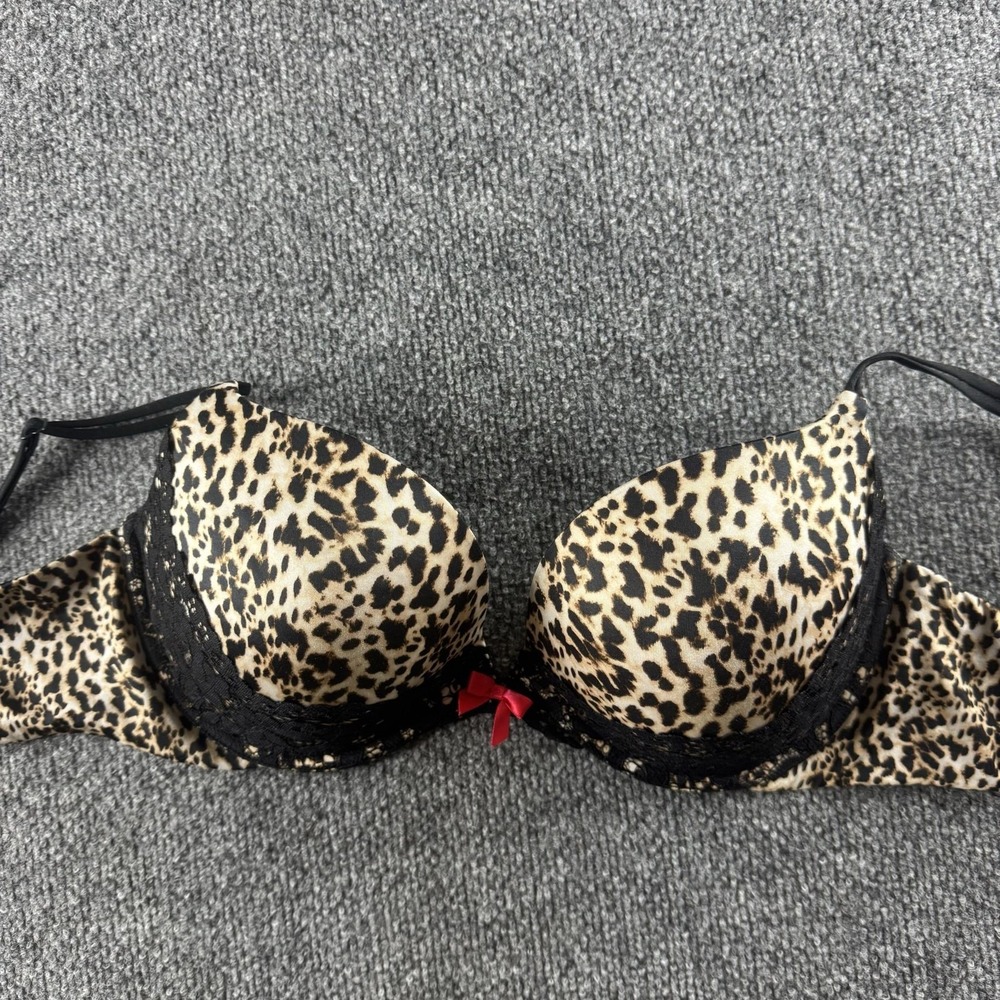 Victoria's Secret Very Sexy Push-Up Bra Womens 38C Beige Leopard Lace Underwire